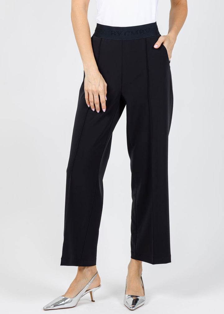 Cambio Cameron Pull-On Crop Trousers in Navy available at Barbara Katz