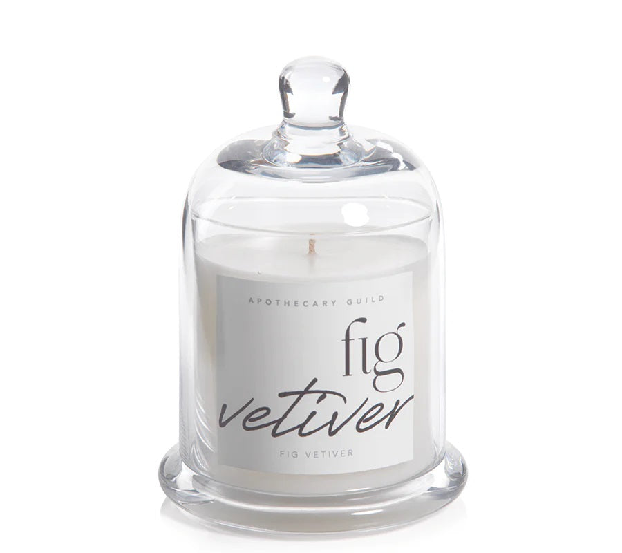 Zodax Candle Jar with Glass Dome - Fig Vetiver