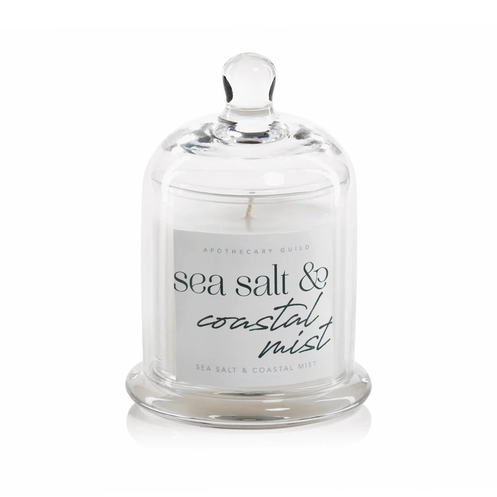 Zodax Candle Jar with Glass Dome - Sea Salt & Coastal Mist