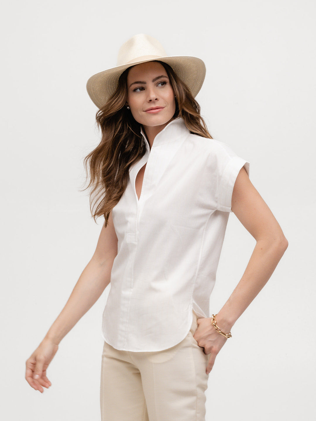 Sarah Alexandra High Roller Cap Sleeve Shirt