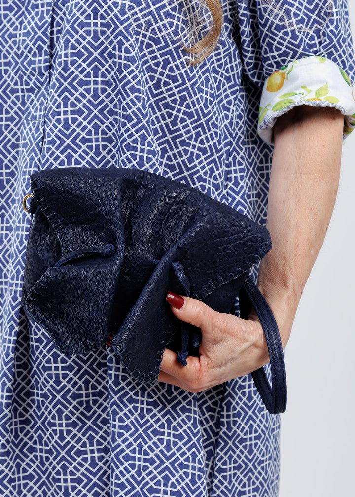 Carlos Falchi Mini Butterfly Bag in Navy available at Barbara Katz