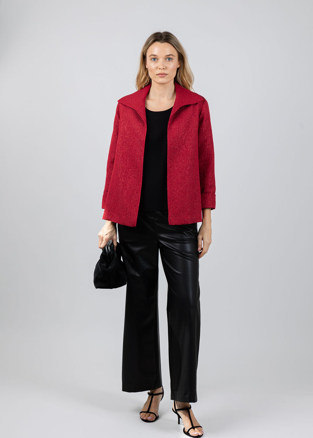 Caroline Rose Celebration A-Line Jacket in Red available at Barbara Katz