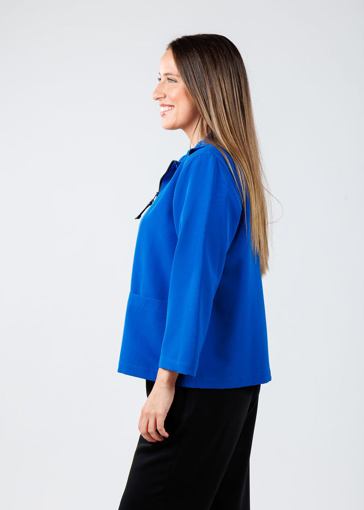 Caroline Rose Comfort Stretch Jacket in Royal Blue available at Barbara Katz