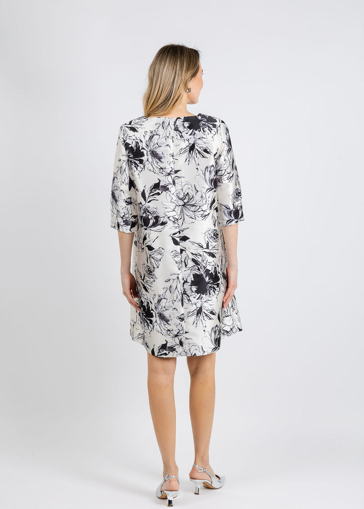 Caroline Rose Floral Gianna Dress in Ivory/Multi available at Barbara Katz