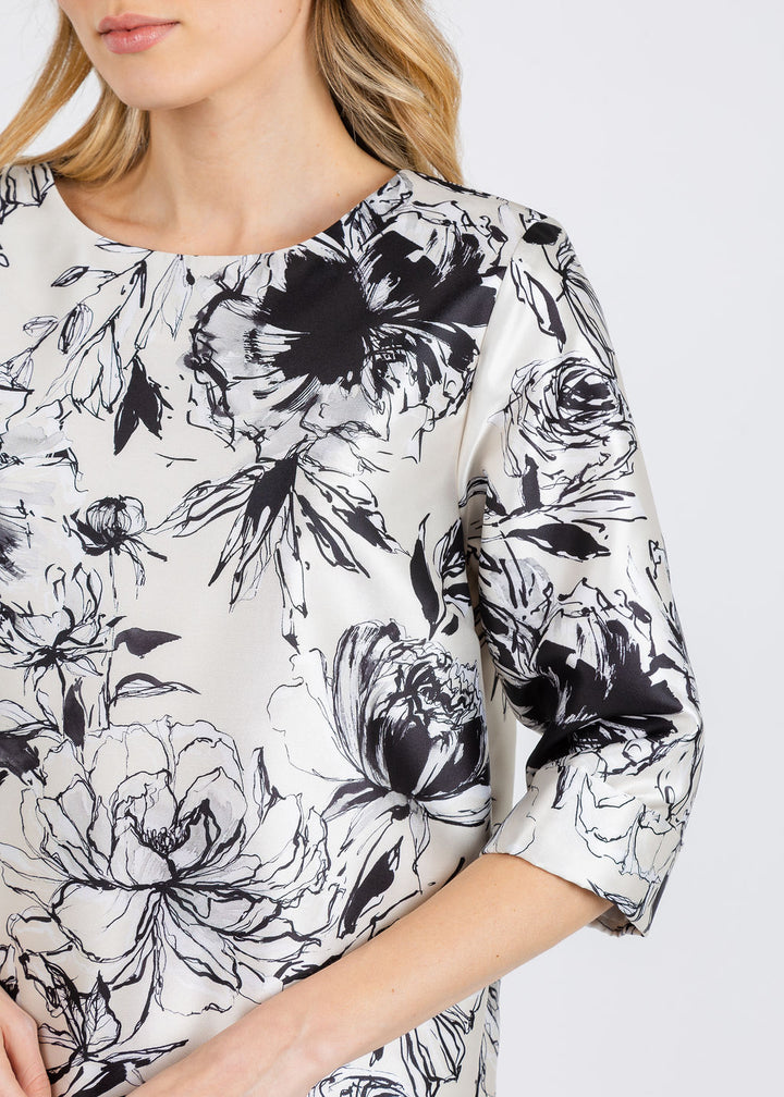 Caroline Rose Floral Gianna Dress in Ivory/Multi available at Barbara Katz