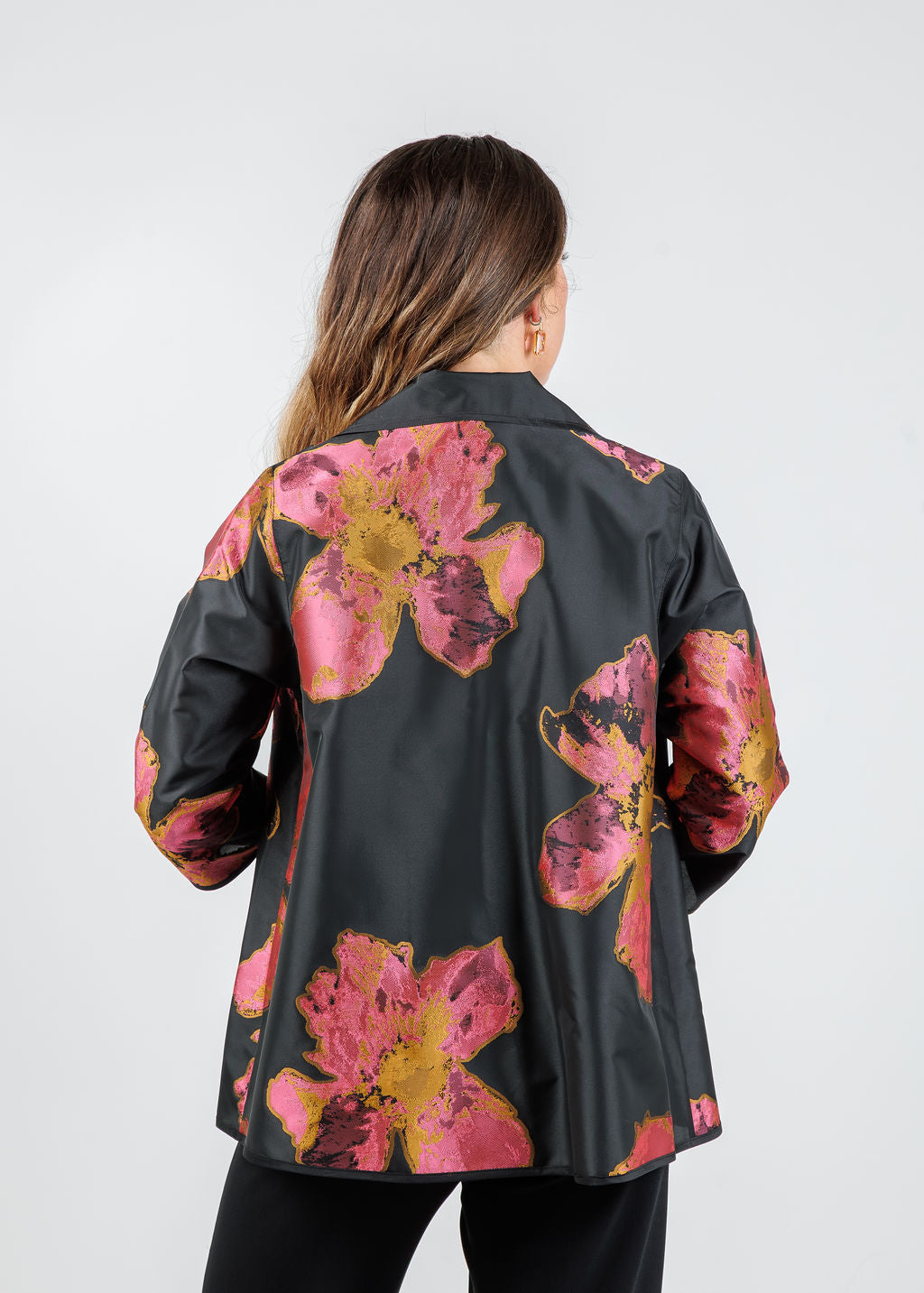 Caroline Rose Karoima Easy A-Line Blouse in Pink/Black available at Barbara Katz
