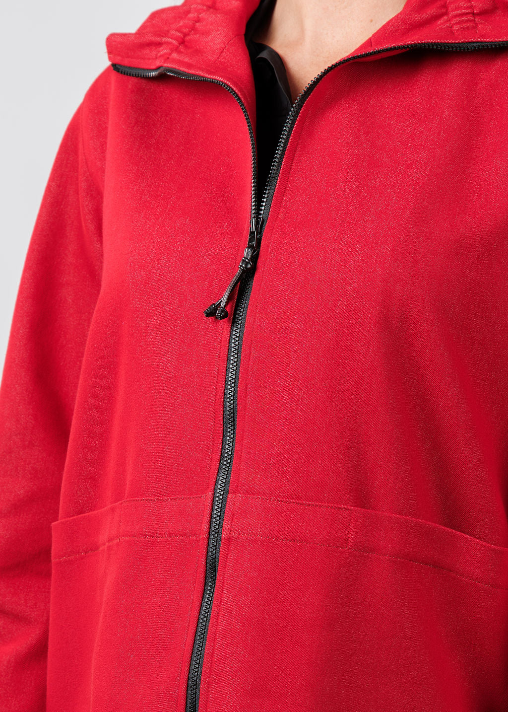 Caroline Rose Stretch Denim Jacket in Red available at Barbara Katz