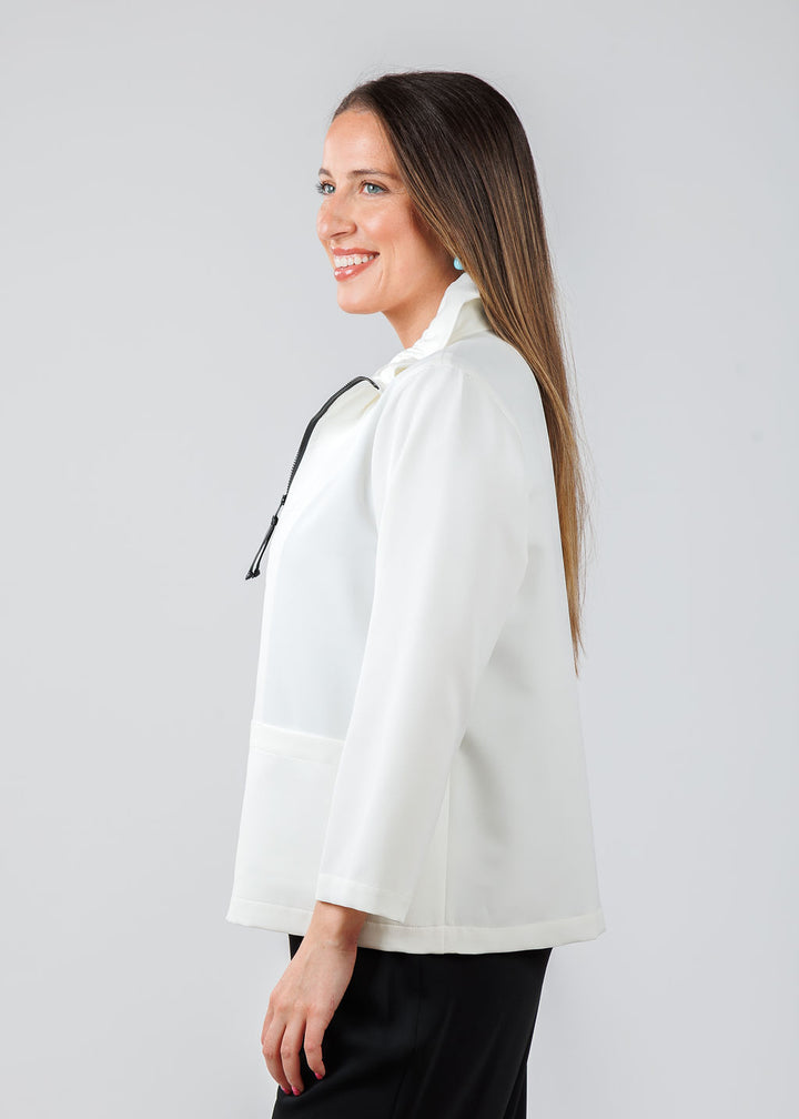Caroline Rose Comfort Stretch Jacket in White available at Barbara Katz
