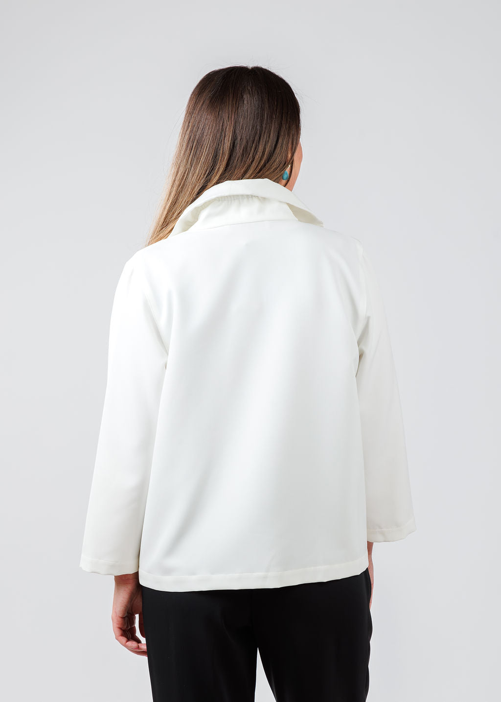 Caroline Rose Comfort Stretch Jacket in White available at Barbara Katz