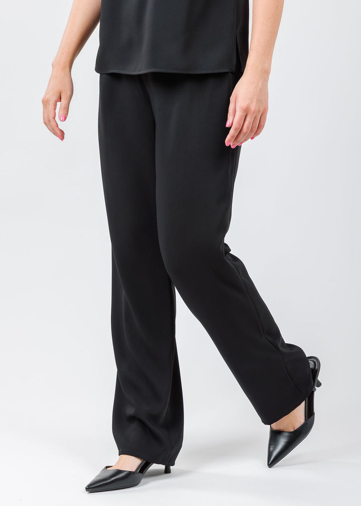 Caroline Rose Crepe Straight Leg Pant in Black