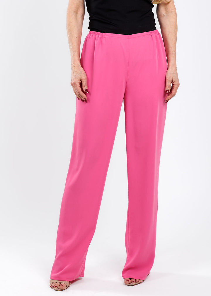 Caroline Rose Matte Crepe Straight Leg Pants in Pink available at Barbara Katz