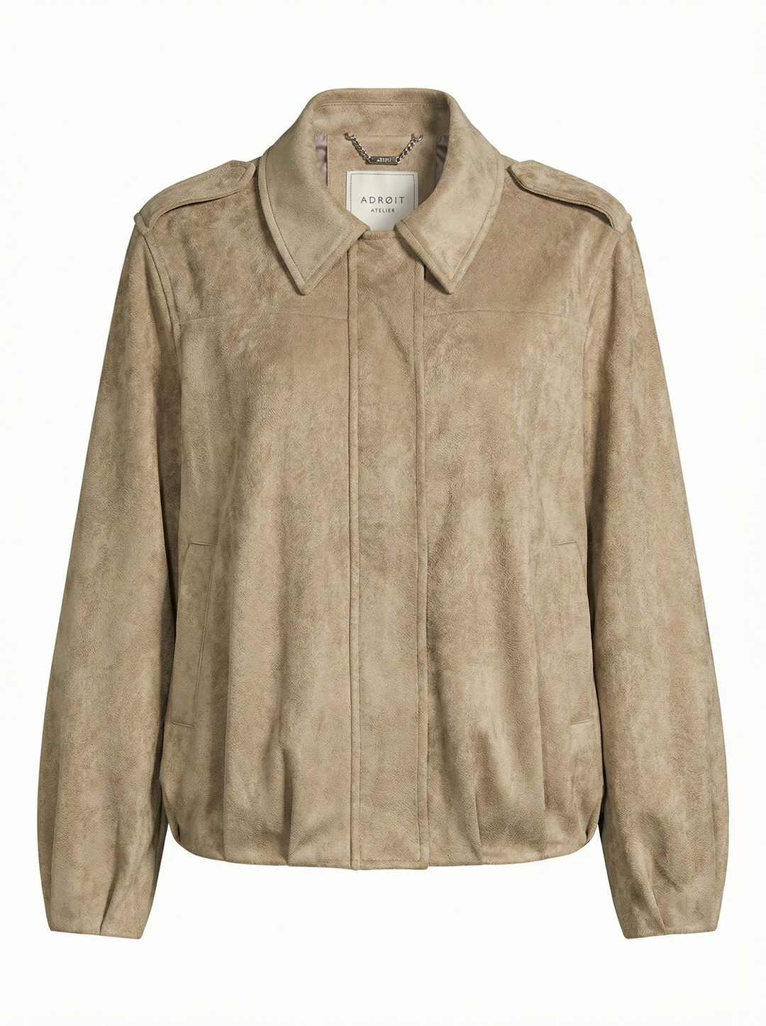 Adroit Atelier Cassidy Faux Suede Jacket in Moss available at Barbara Katz