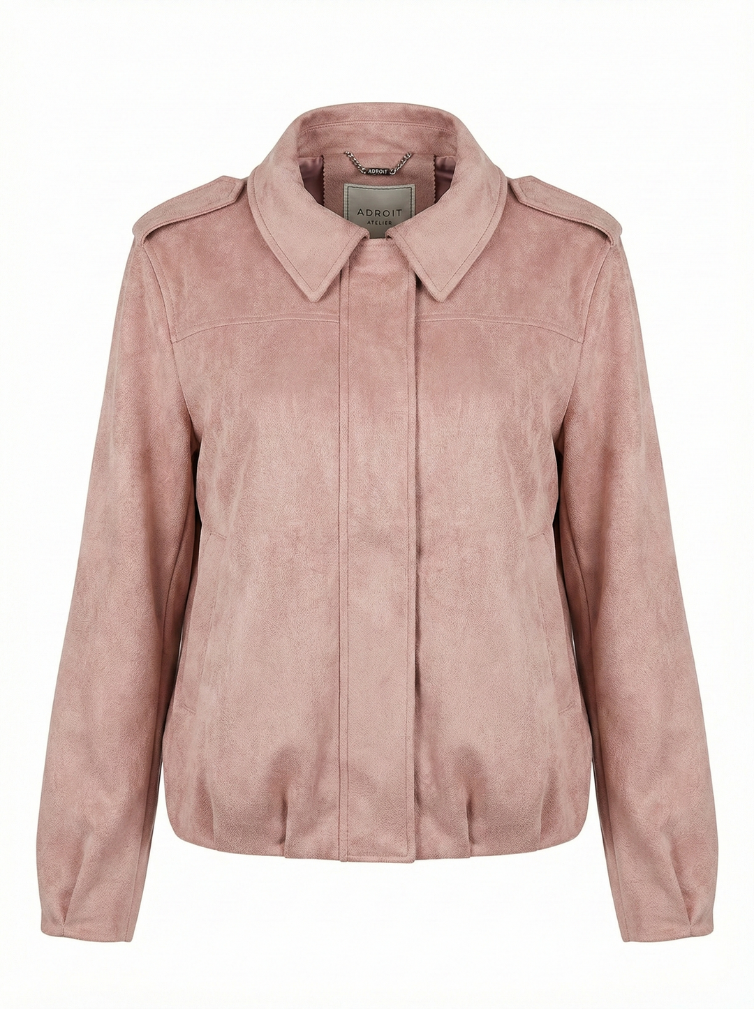 Adroit Atelier Cassidy Faux Suede Jacket in Dusty Pink available at Barbara Katz
