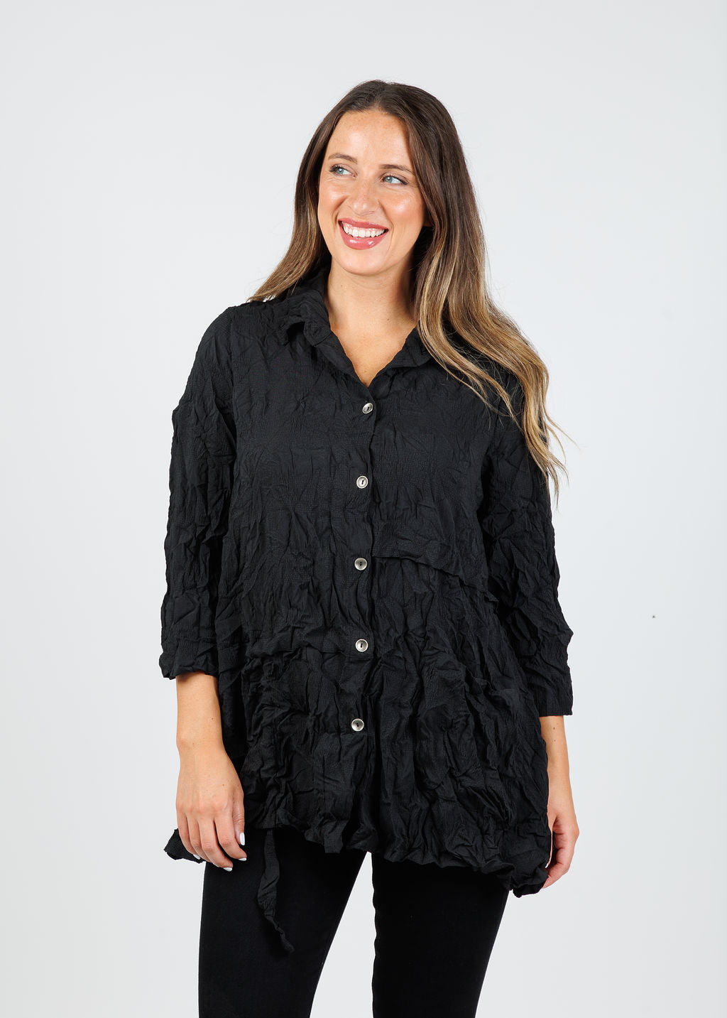 Chalet et Ceci Inez Shirt in Black available at Barbara Katz