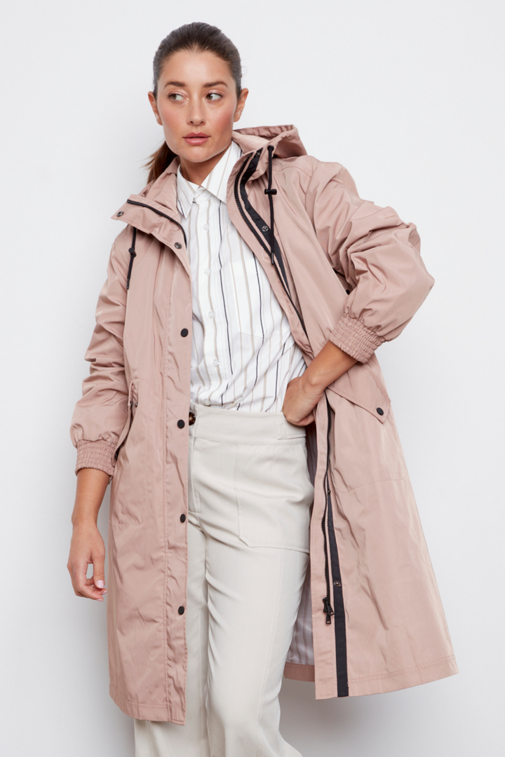 Chelsea The City Hooded Raincoat - Dusty Pink
