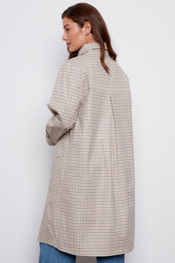 Adroit Atelier Chloe Reversible Loose Fitting Trench Coat in Safari available at Barbara Katz