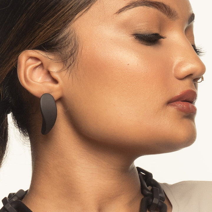 PONO Christie Barile Earrings in Matte Black available at Barbara Katz