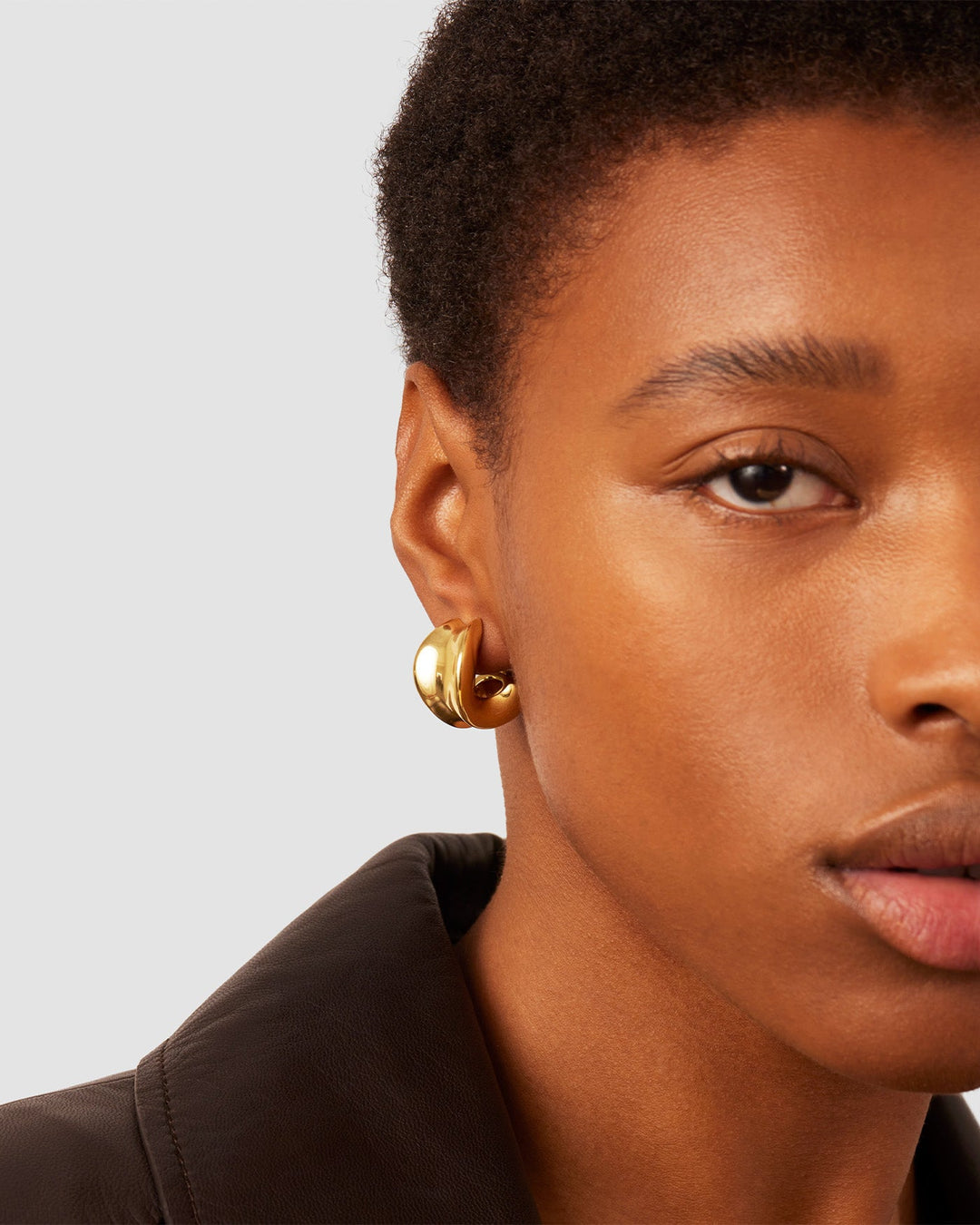 Jenny Bird Chunky Doune Hoops in Gold available at Barbara Katz