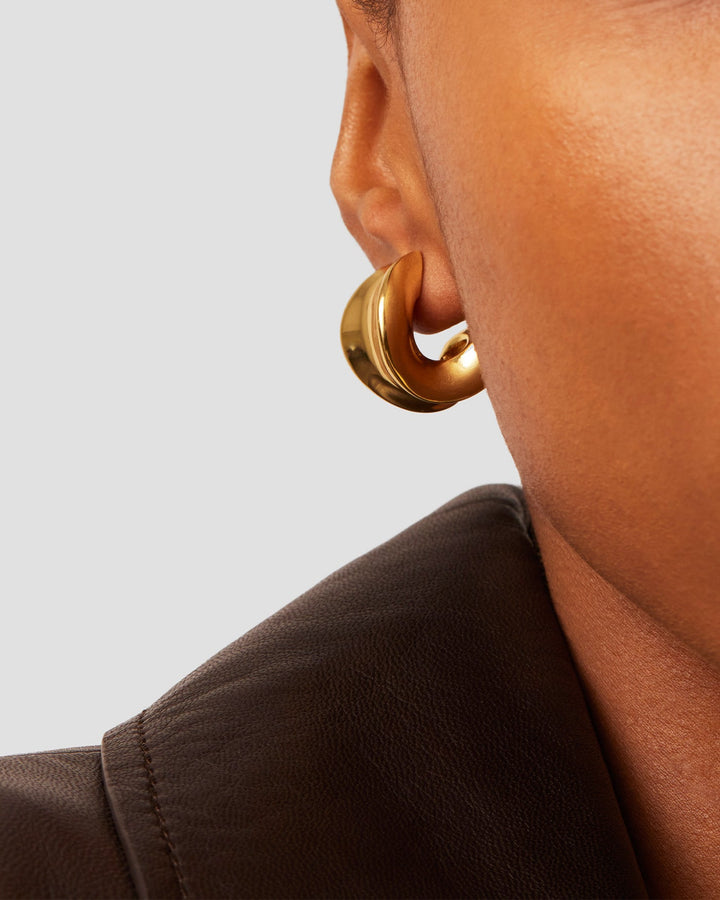 Jenny Bird Chunky Doune Hoops in Gold available at Barbara Katz