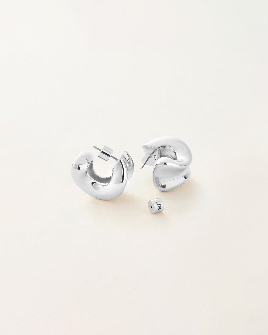 Jenny Bird Chunky Doune Hoops in Silver available at Barbara Katz