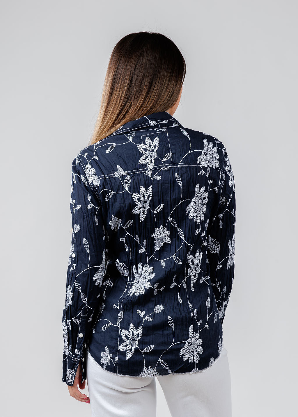 Martinique Embroidered Shirt - Midnight