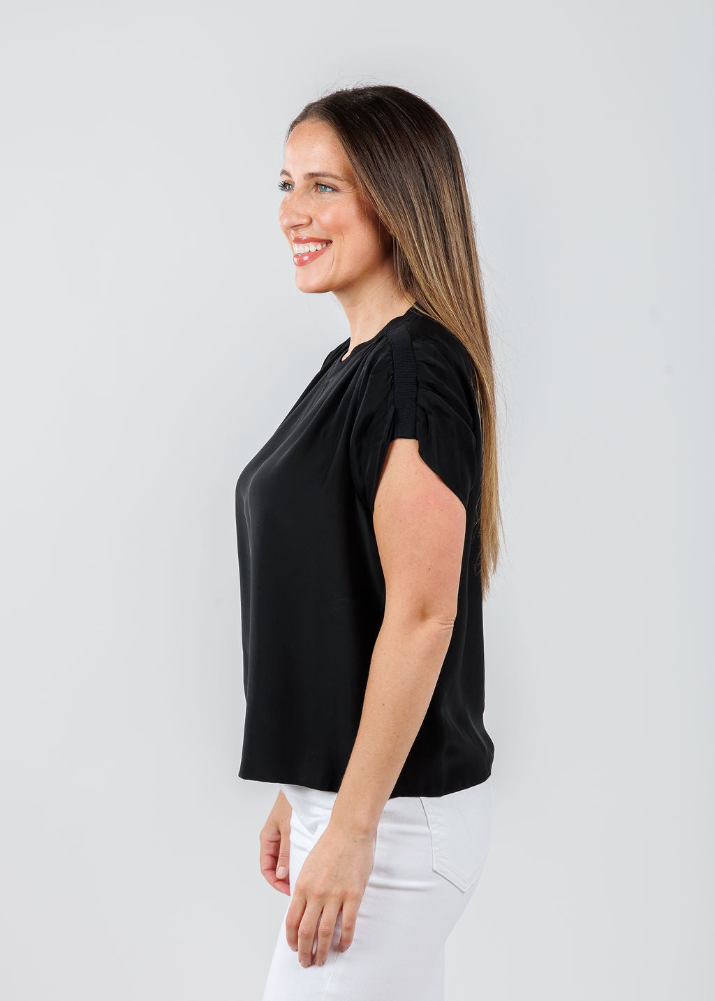 Cinq a Sept Lorraine Top in Black available at Barbara Katz