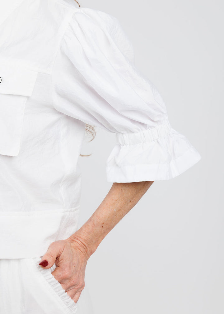 Cinq a Sept Holly Parachute Jacket in White available at Barbara Katz