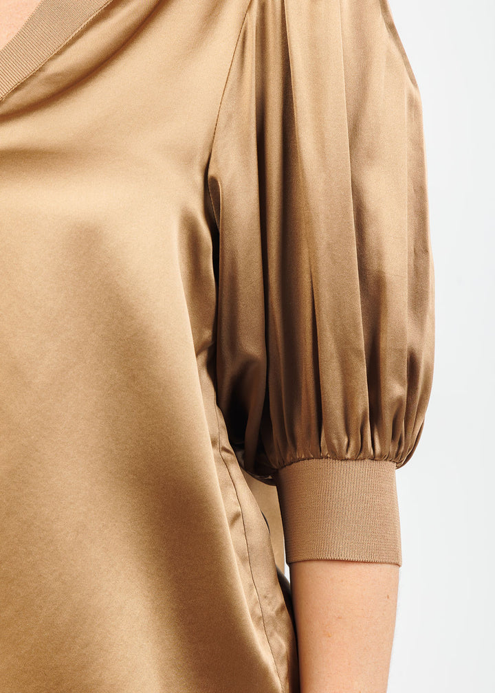 Cinq a Sept Weldon Top in Brown Sandstone available at Barbara Katz