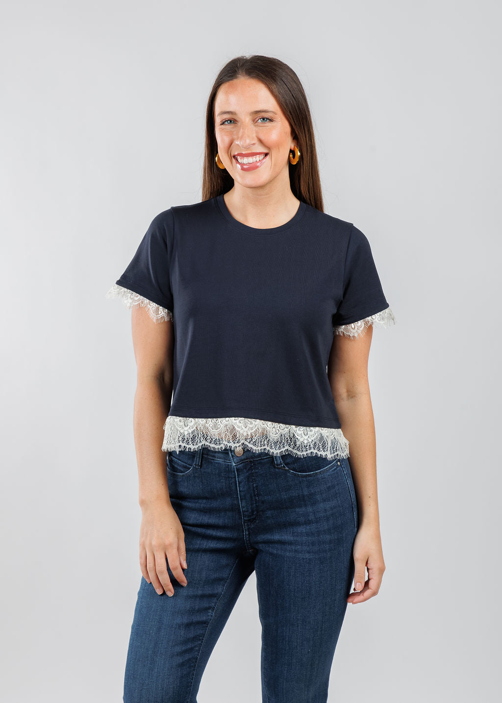 Cinq a Sept Ami Tee in Navy/Ivory available at Barbara Katz