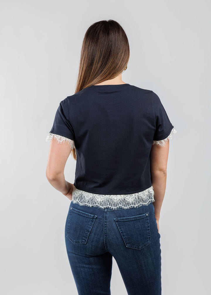Cinq a Sept Ami Tee in Navy/Ivory available at Barbara Katz