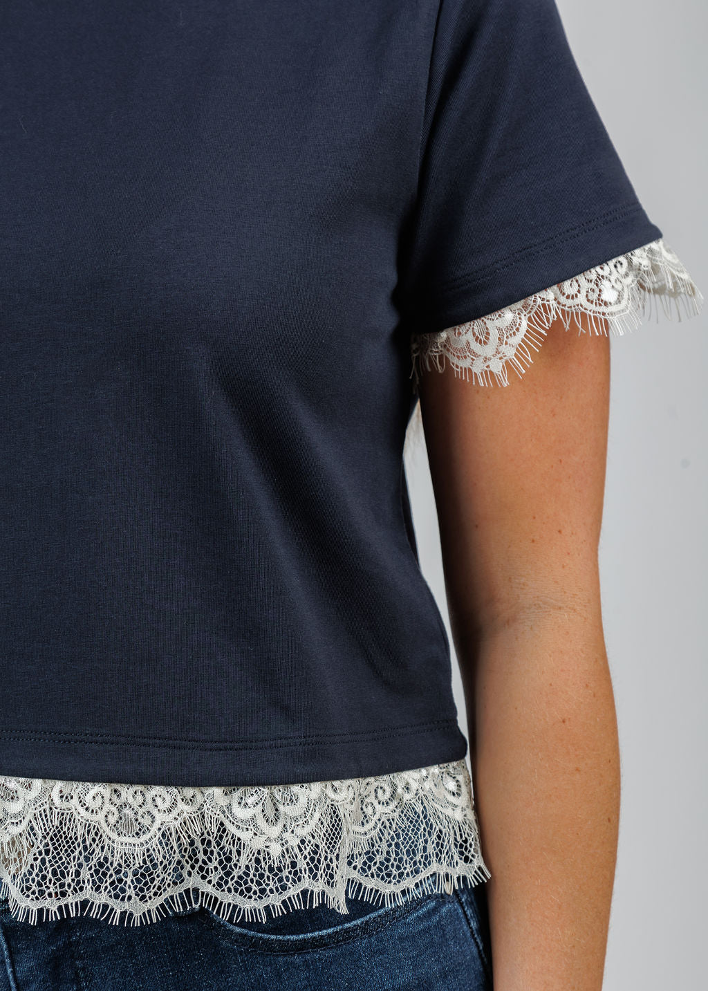 Cinq a Sept Ami Tee in Navy/Ivory available at Barbara Katz