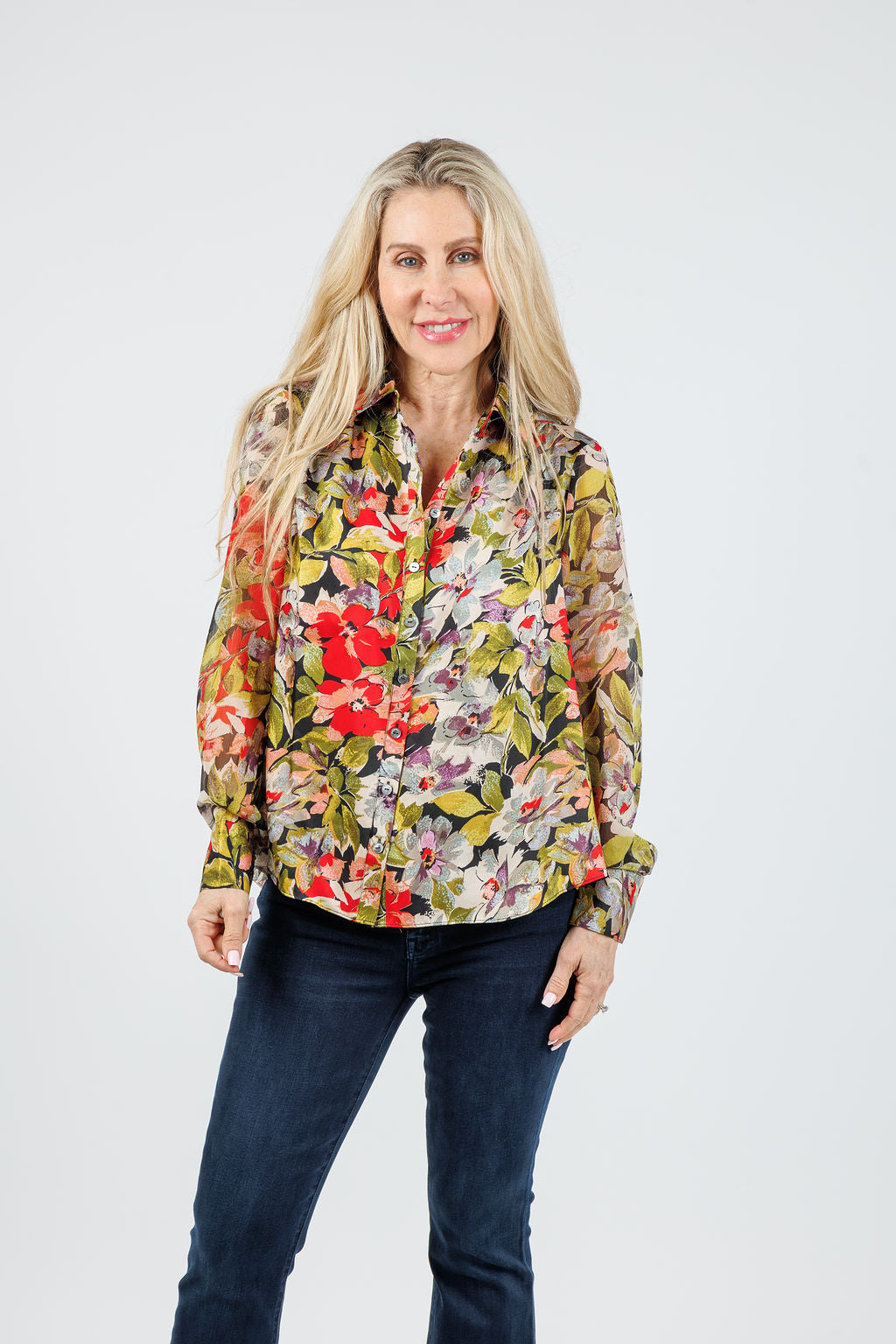 Cinq a Sept Canyon Bloom Dare Top in Black Multi available at Barbara Katz