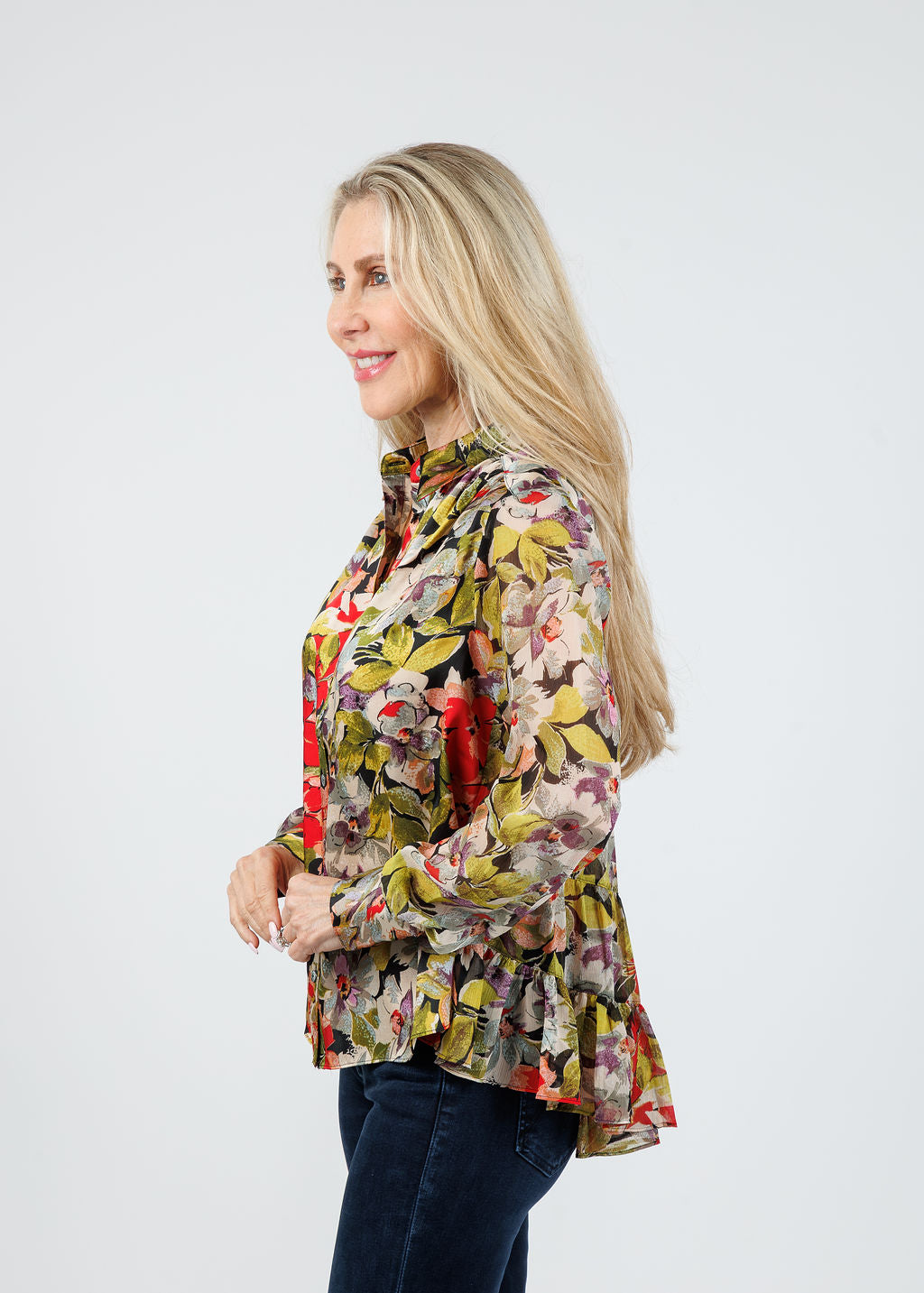 Cinq a Sept Canyon Bloom Dare Top in Black Multi available at Barbara Katz