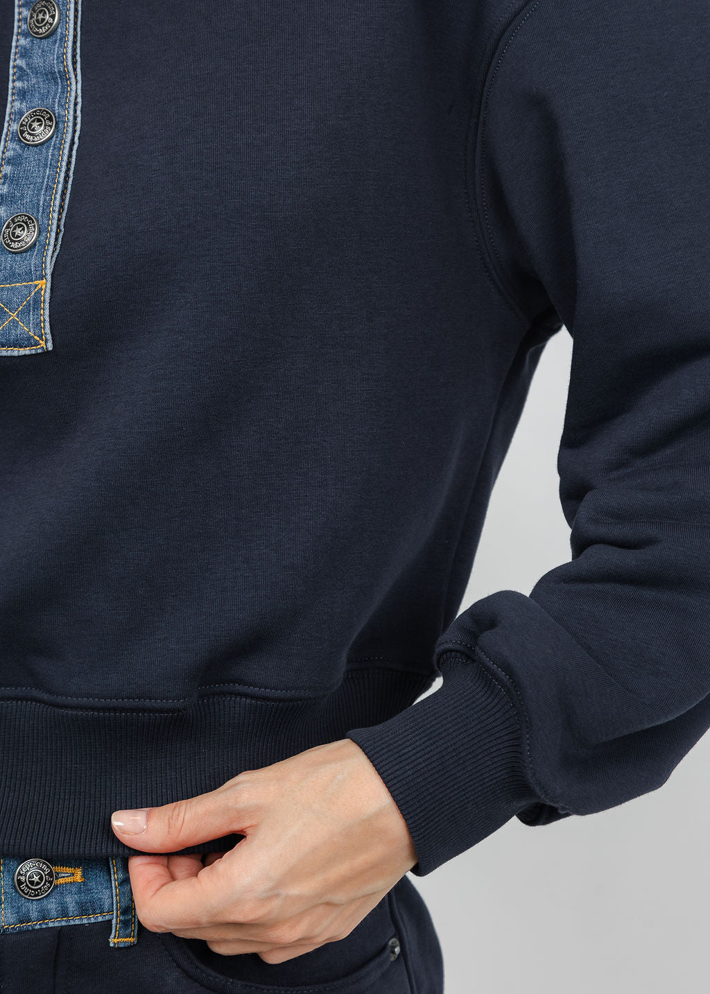 Cinq a Sept Corenna Pullover in Navy/Ruisseau available at Barbara Katz