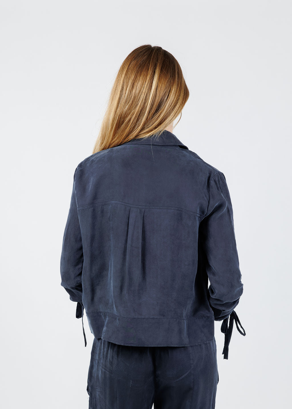Cinq a Sept Dale Washed Twill Jacket in Navy available at Barbara Katz