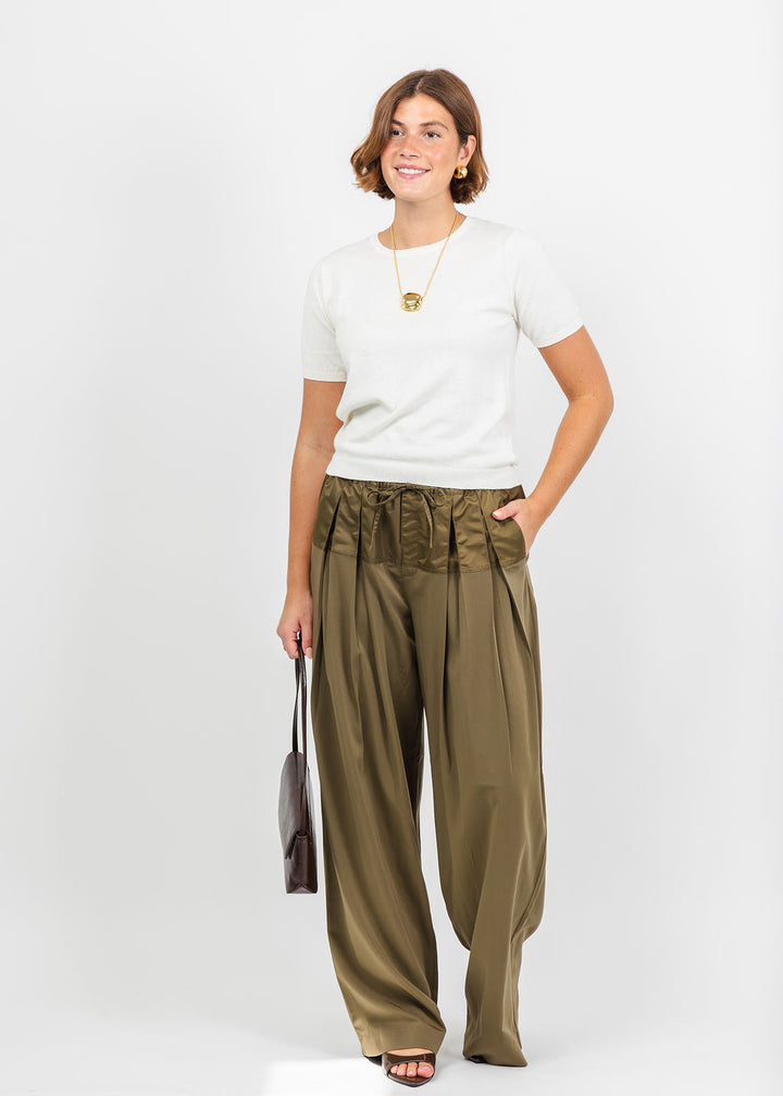 Colorush CC Whistler Tee in Starch paired with Cinq a Sept Elisabetta Pant in Dark Olive available at Barbara Katz