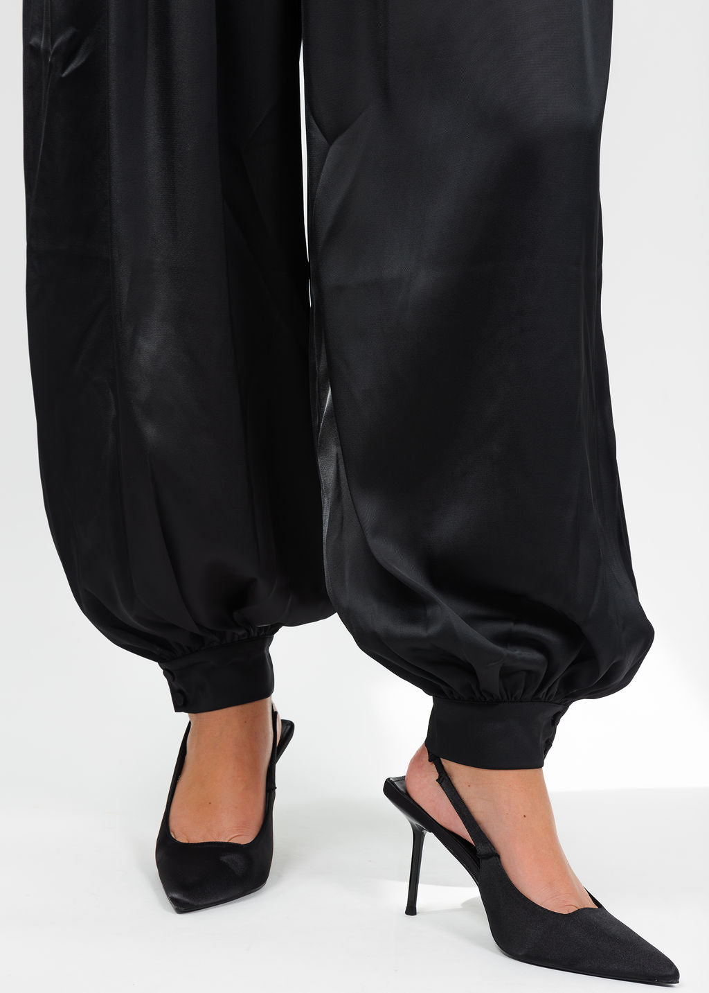 Cinq a Sept Esme Satin Verne Pant in Black available at Barbara Katz