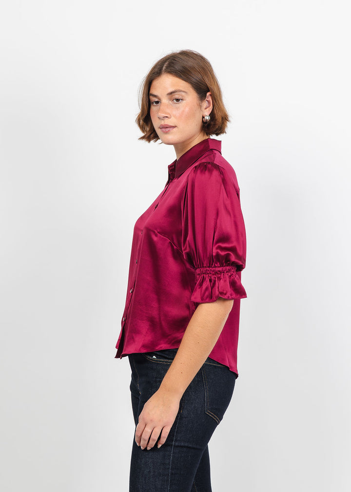 Cinq a Sept Fiona Top in Beet Red available at Barbara Katz