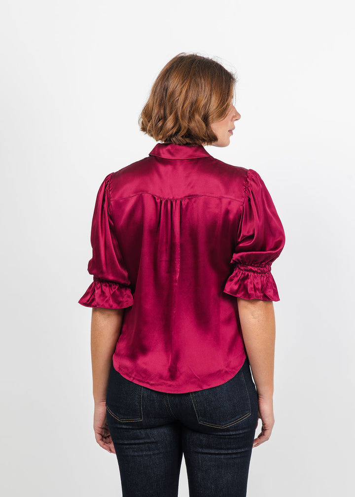 Cinq a Sept Fiona Top in Beet Red available at Barbara Katz