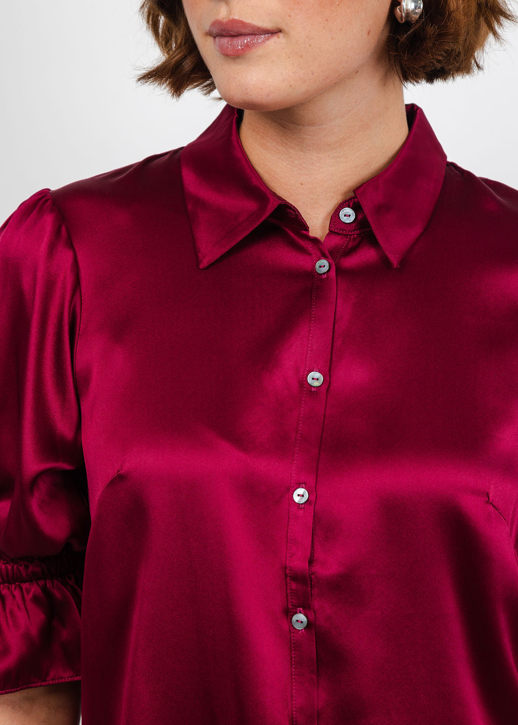 Cinq a Sept Fiona Top in Beet Red available at Barbara Katz
