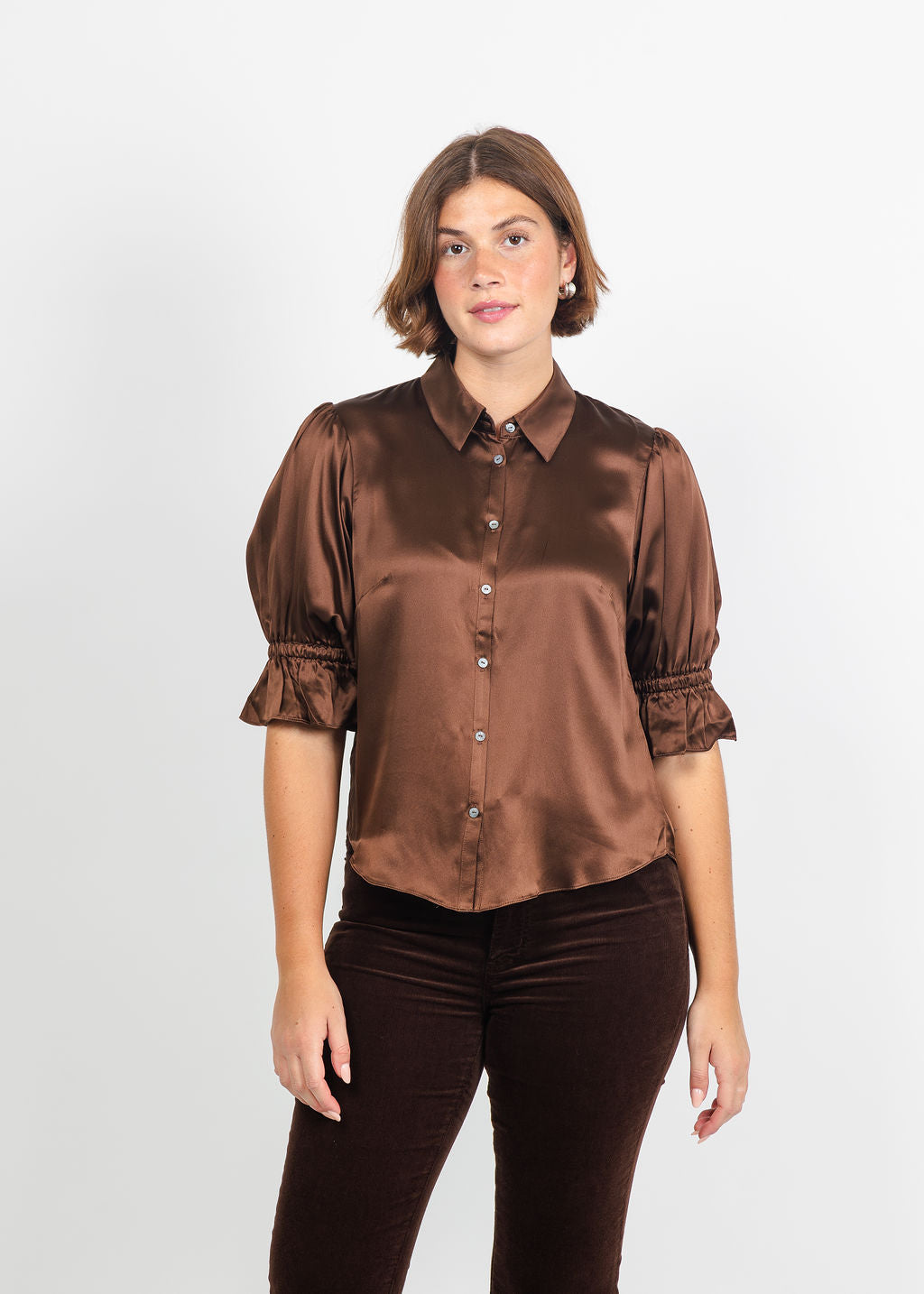 Cinq a Sept Fiona Top in Espresso available at Barbara Katz
