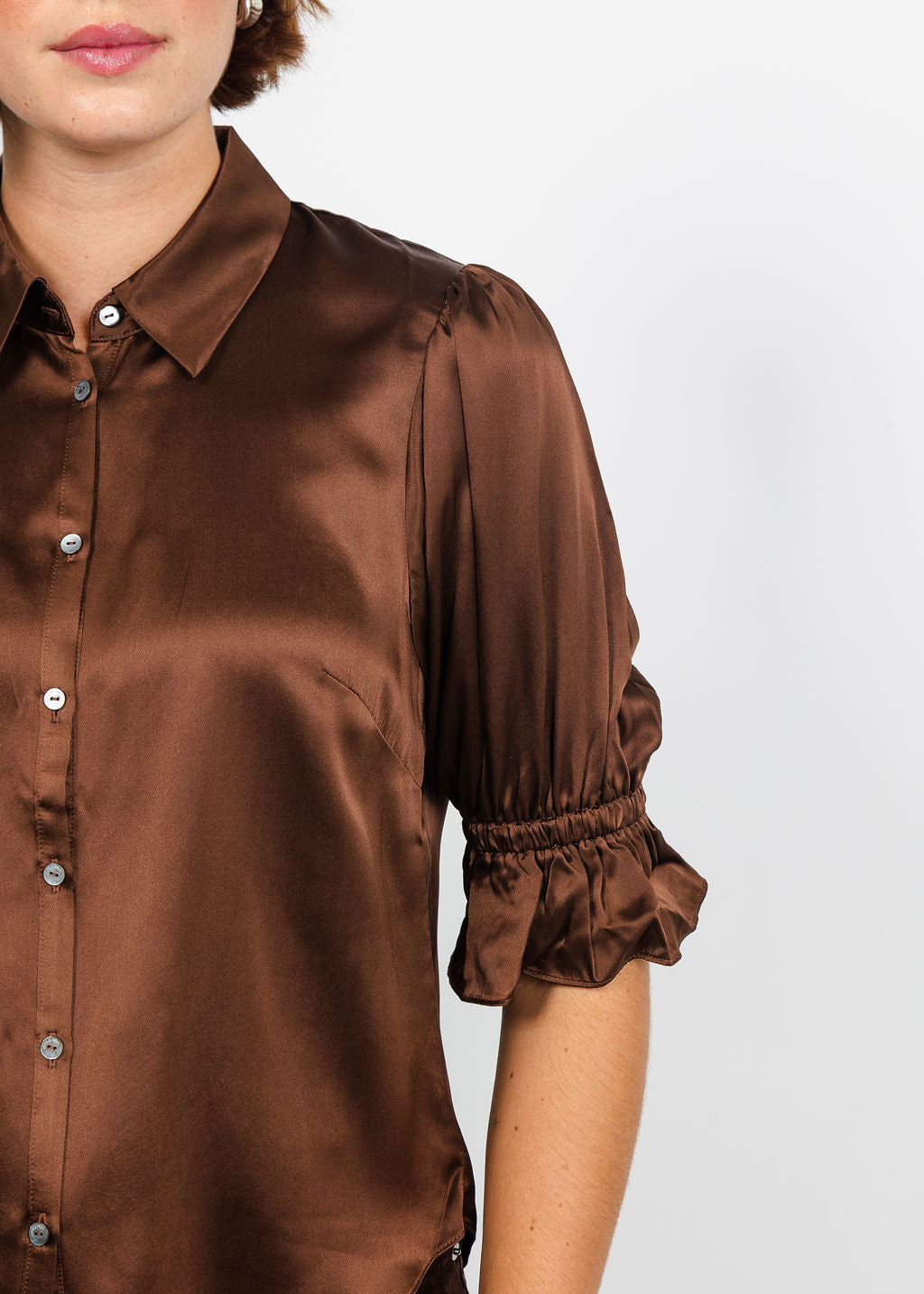 Cinq a Sept Fiona Top in Espresso available at Barbara Katz