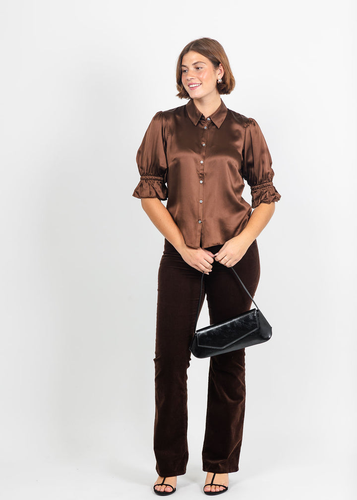 Cinq a Sept Fiona Top in Espresso available at Barbara Katz
