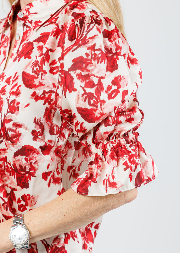 Cinq a Sept Floral Ribbons Fiona Top in Cherry Rose Multi available at Barbara Katz