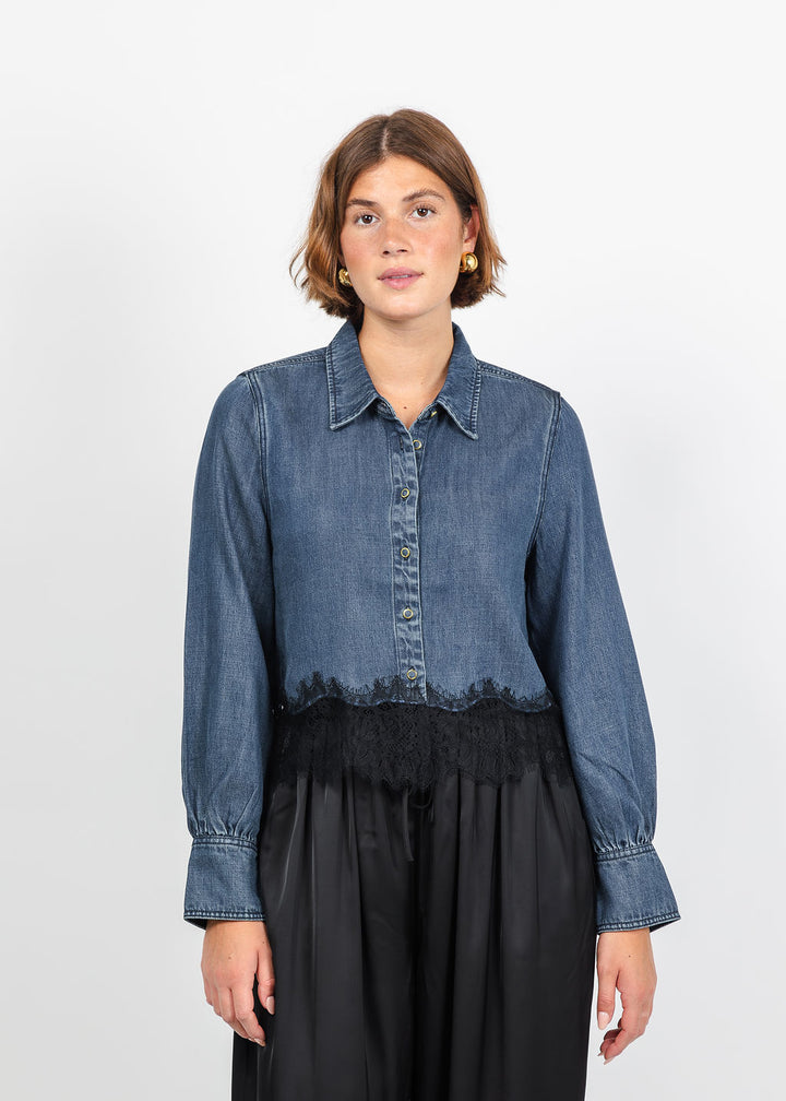 Cinq a Sept Greta Top in Inkwell/Black available at Barbara Katz