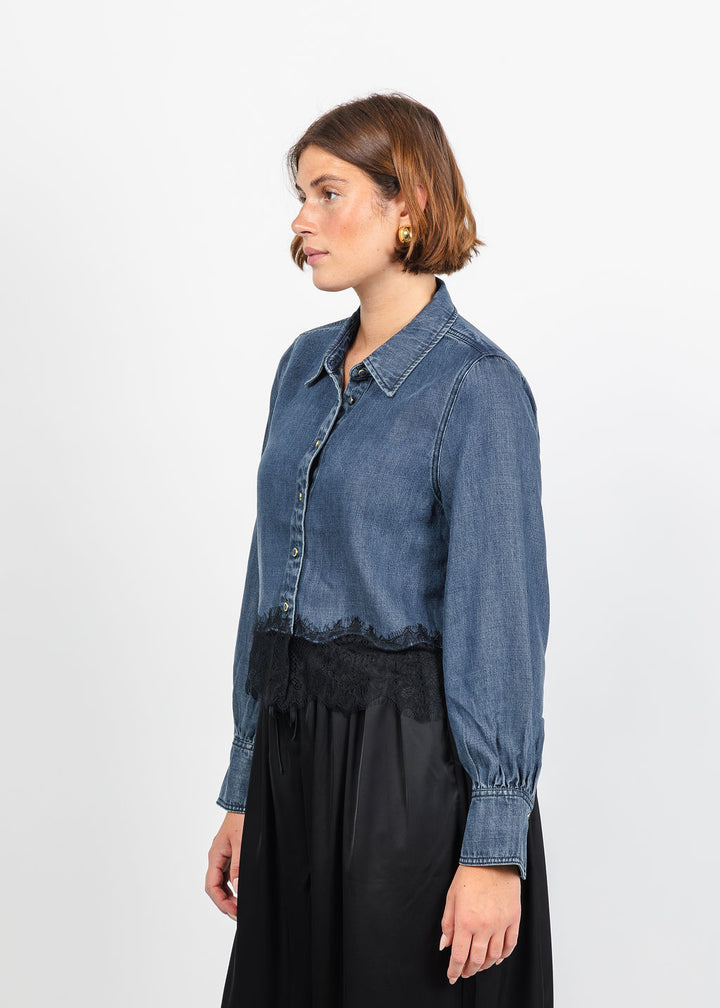 Cinq a Sept Greta Top in Inkwell/Black available at Barbara Katz