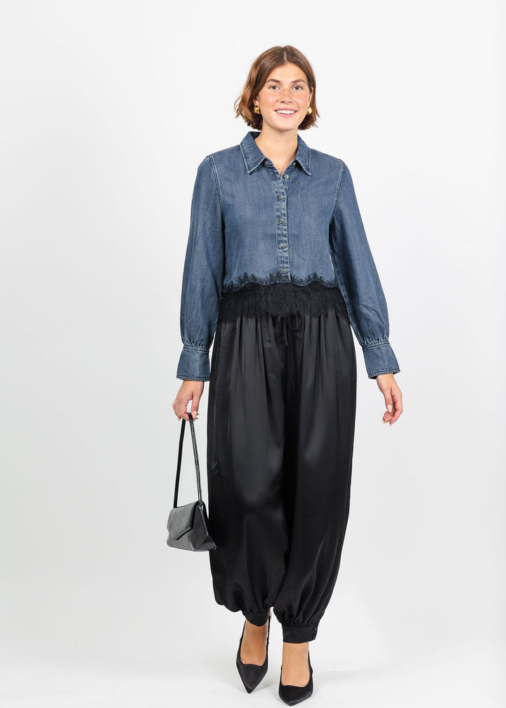 Cinq a Sept Greta Top in Inkwell/Black available at Barbara Katz