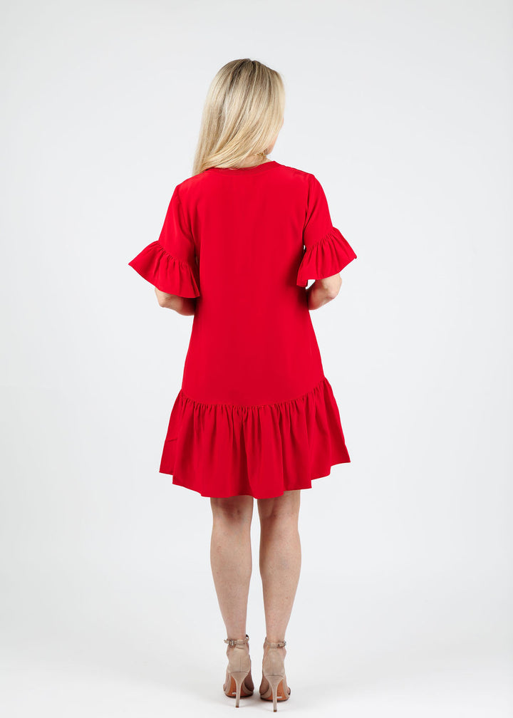 Cinq a Sept Leilah Dress in Red Sapphire available at Barbara Katz