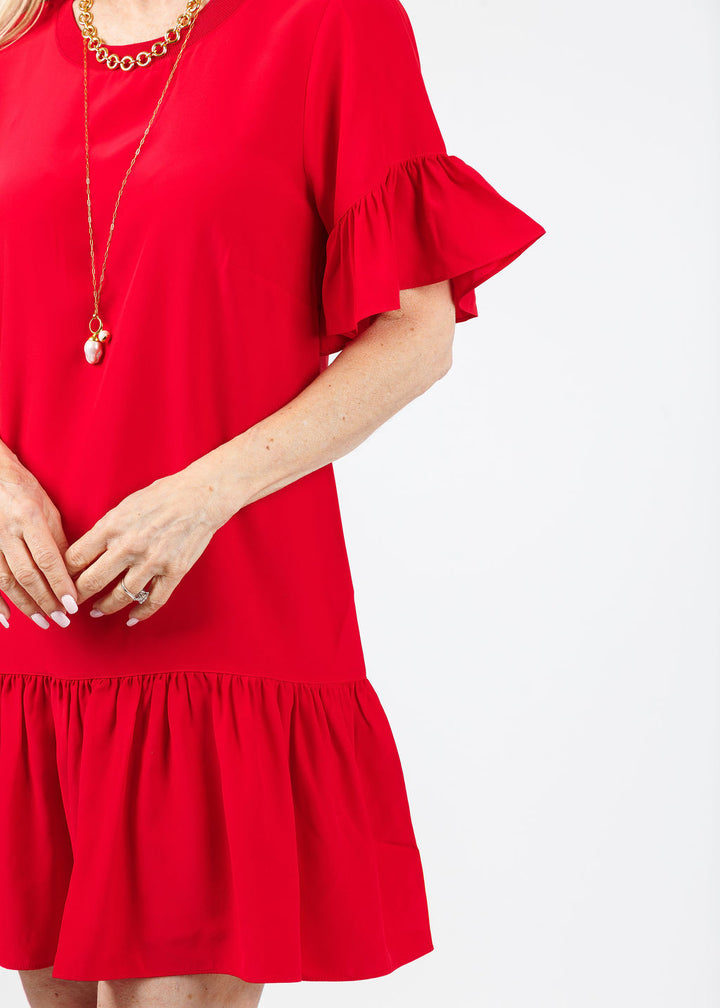 Cinq a Sept Leilah Dress in Red Sapphire available at Barbara Katz