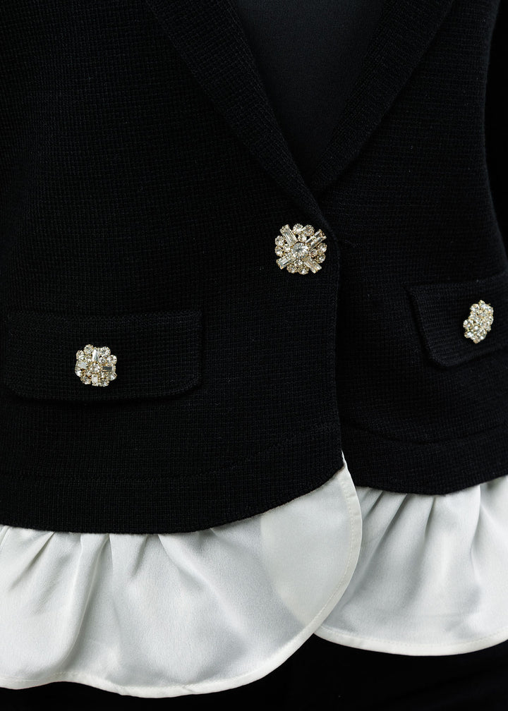 Cinq à Sept Melisan Jacket in Black/Ivory available at Barbara Katz